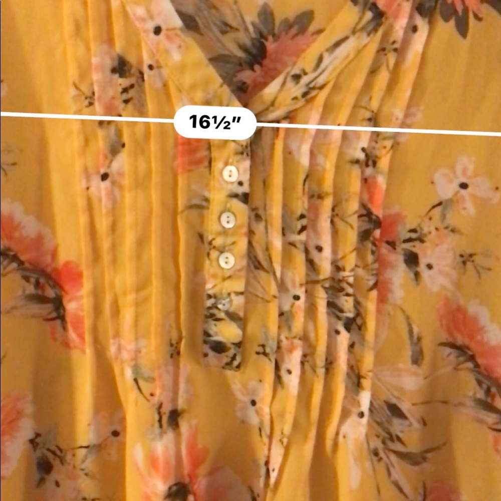 Rose and Olive Yellow Floral Blouse - Picture 5 of 5